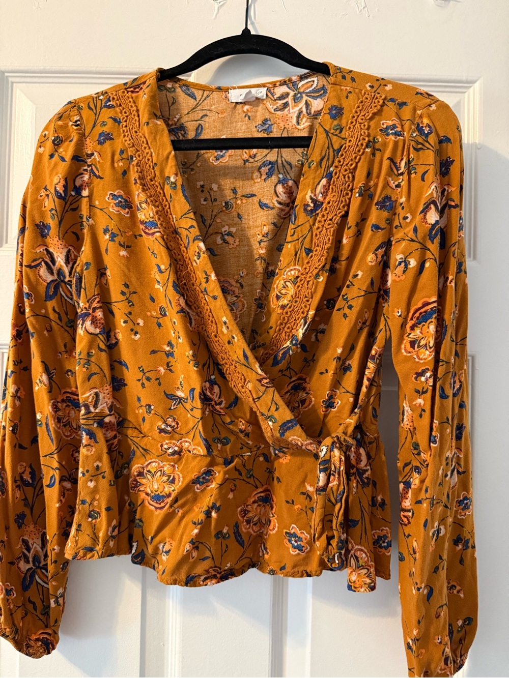Floral Wrap Blouse
